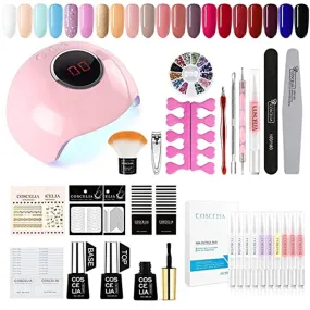 20pcs Gel Nail Polish Kit with U V Light Starter Kit 10pcs Cuticle Oil Pen