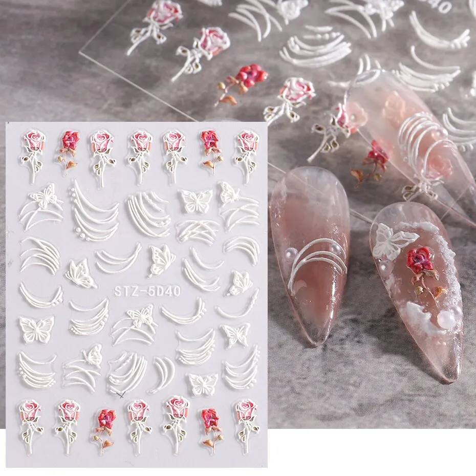 5D Carved, Embossed Halloween Nails Decals