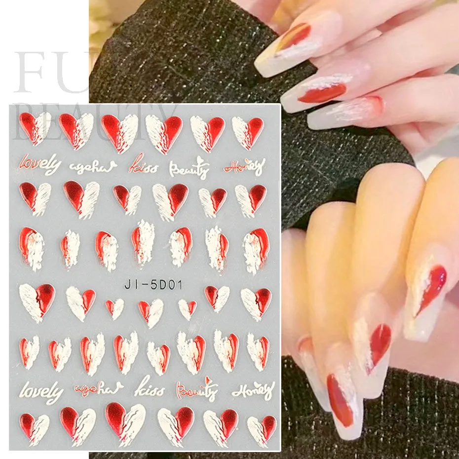 5D Carved, Embossed Halloween Nails Decals