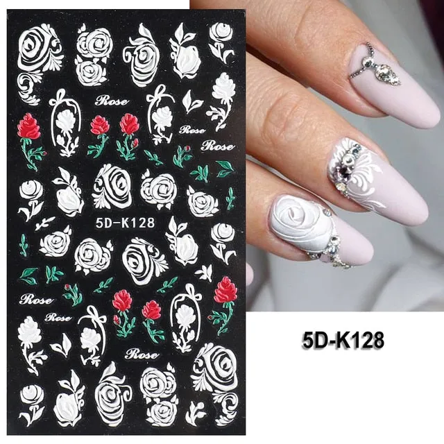5D Carved, Embossed Halloween Nails Decals