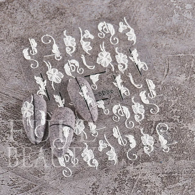 5D Carved, Embossed Halloween Nails Decals