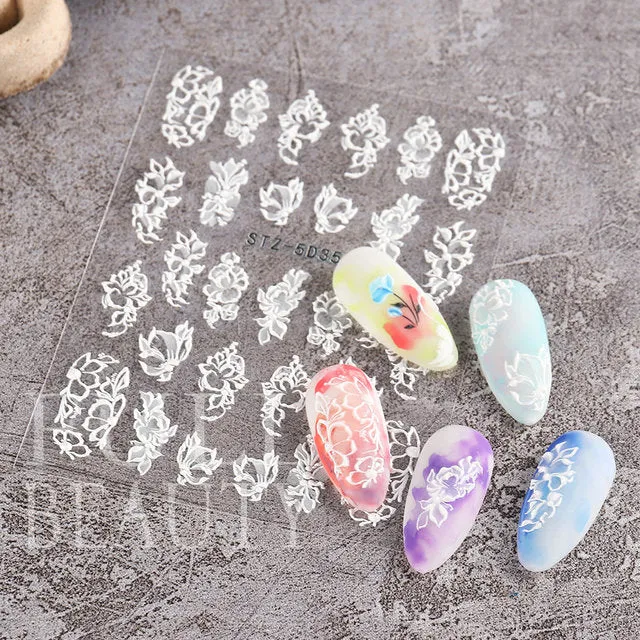 5D Carved, Embossed Halloween Nails Decals