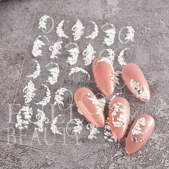 5D Carved, Embossed Halloween Nails Decals