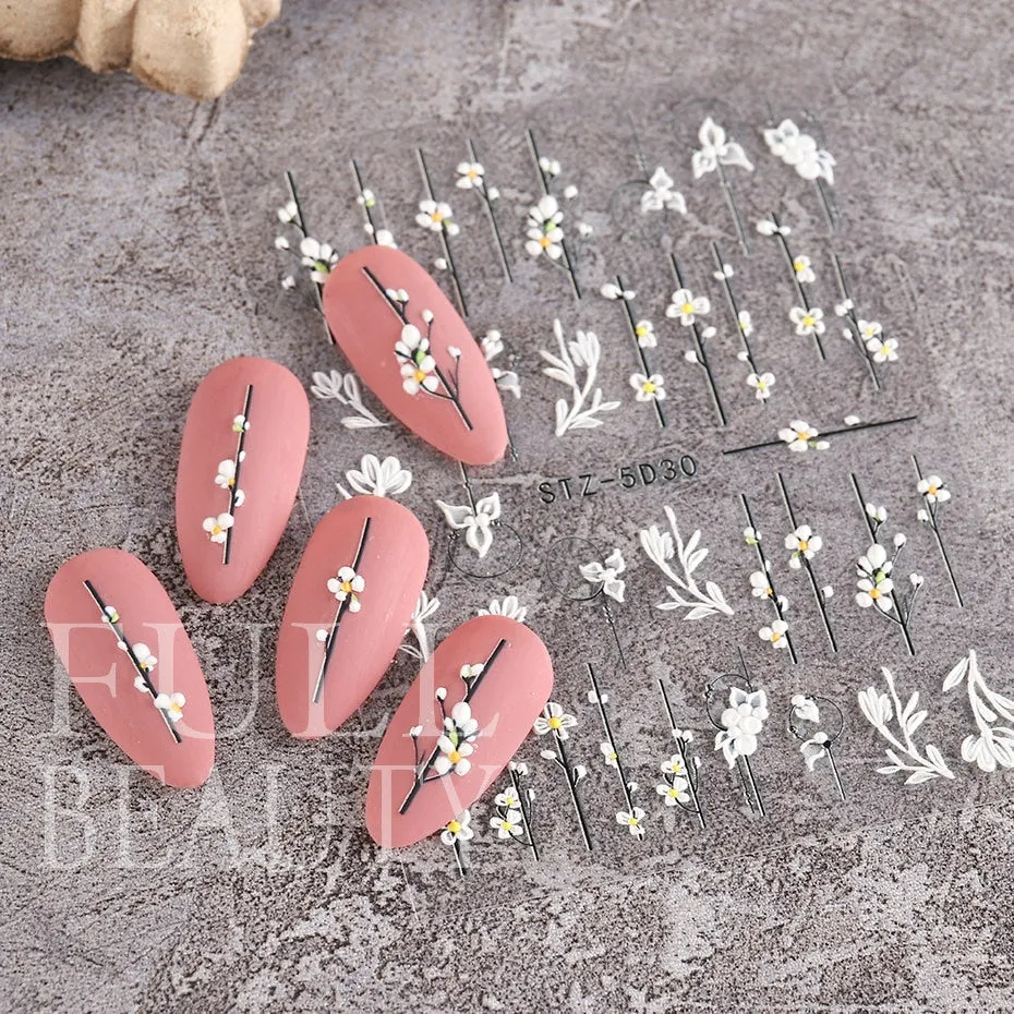 5D Carved, Embossed Halloween Nails Decals