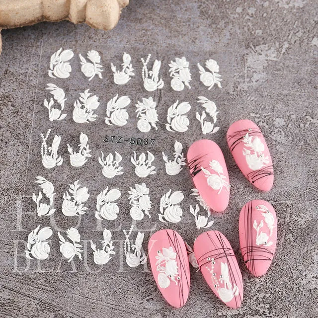 5D Carved, Embossed Halloween Nails Decals