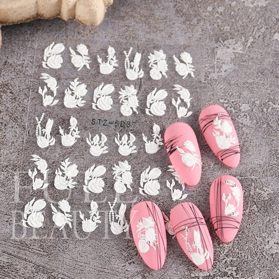 5D Carved, Embossed Halloween Nails Decals