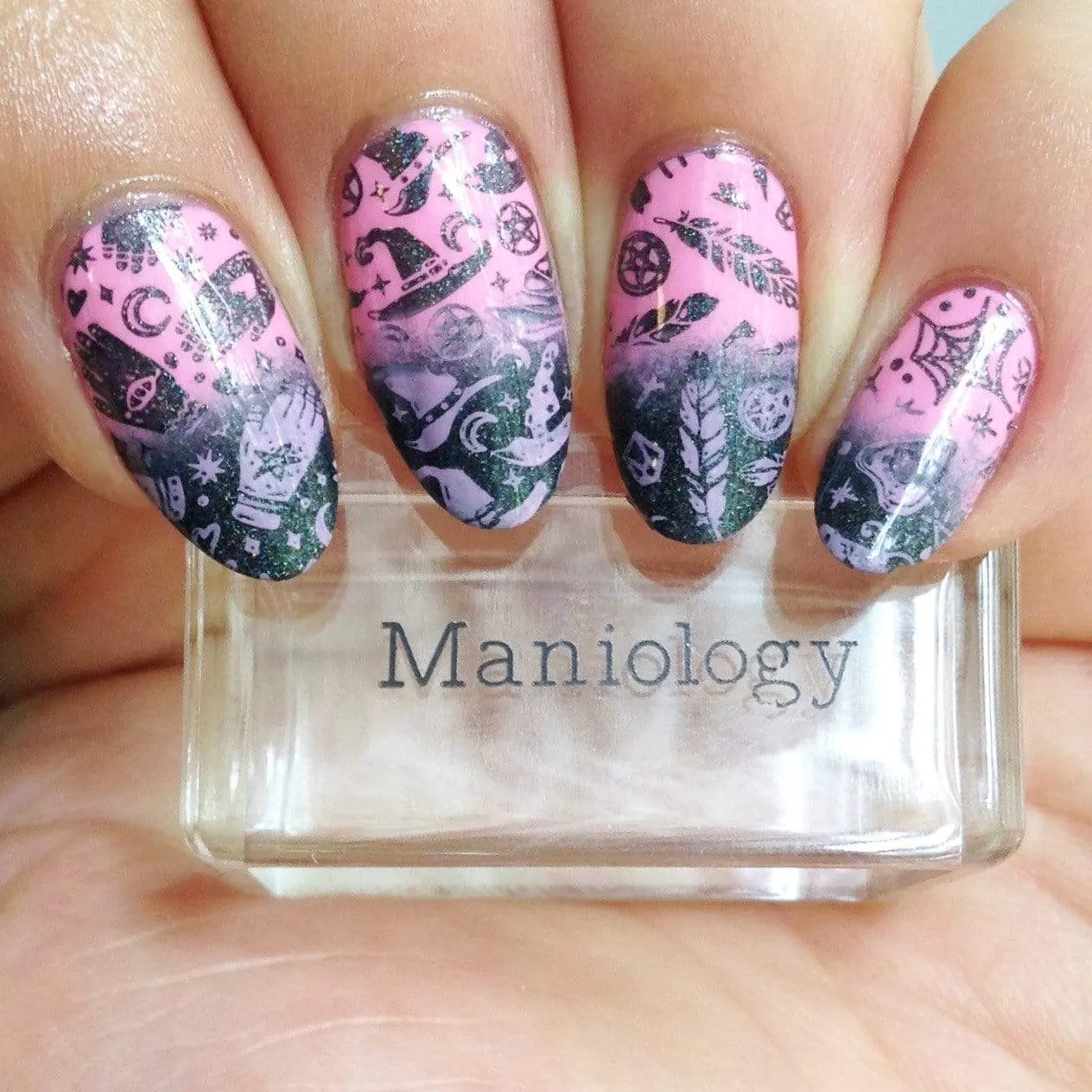 Black Magick (B293) - Holographic Black Stamping Polish