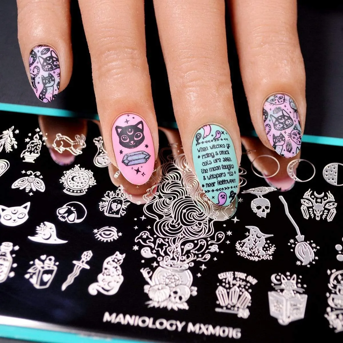 Black Magick (B293) - Holographic Black Stamping Polish