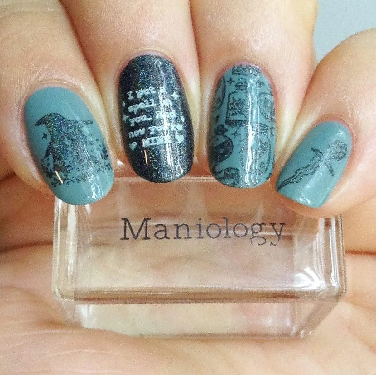 Black Magick (B293) - Holographic Black Stamping Polish