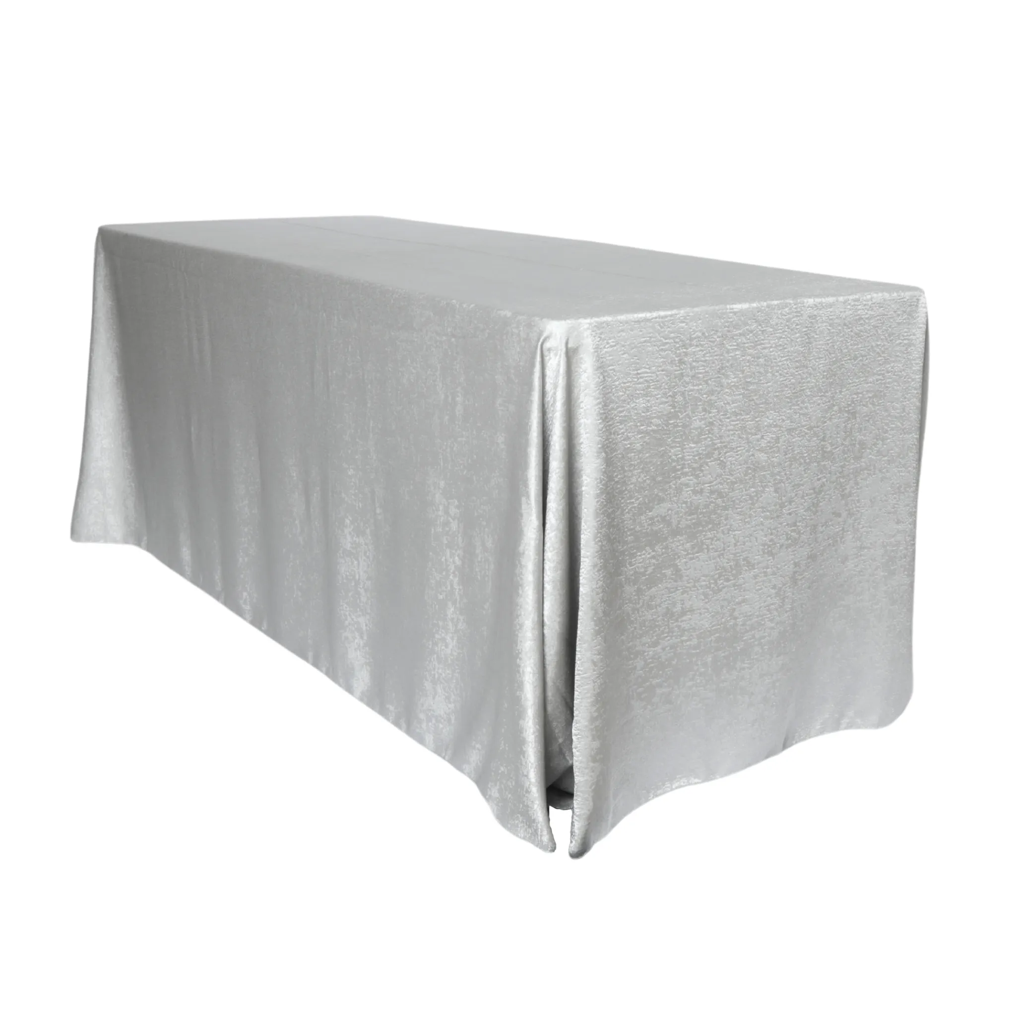 Crinkle Shimmer 90"x132" Rectangular Tablecloth - Silver