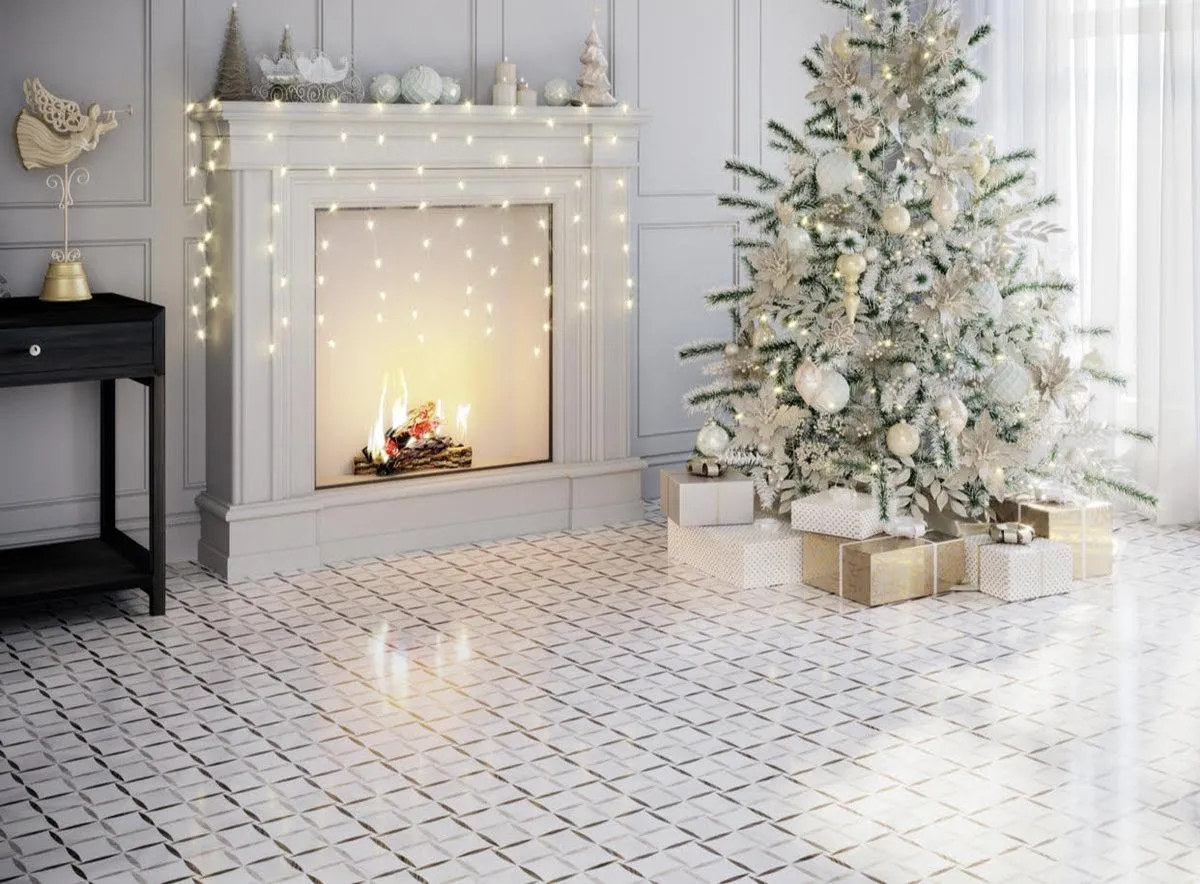 Daisy Paper White And Eastern Beige Mosaic Tile