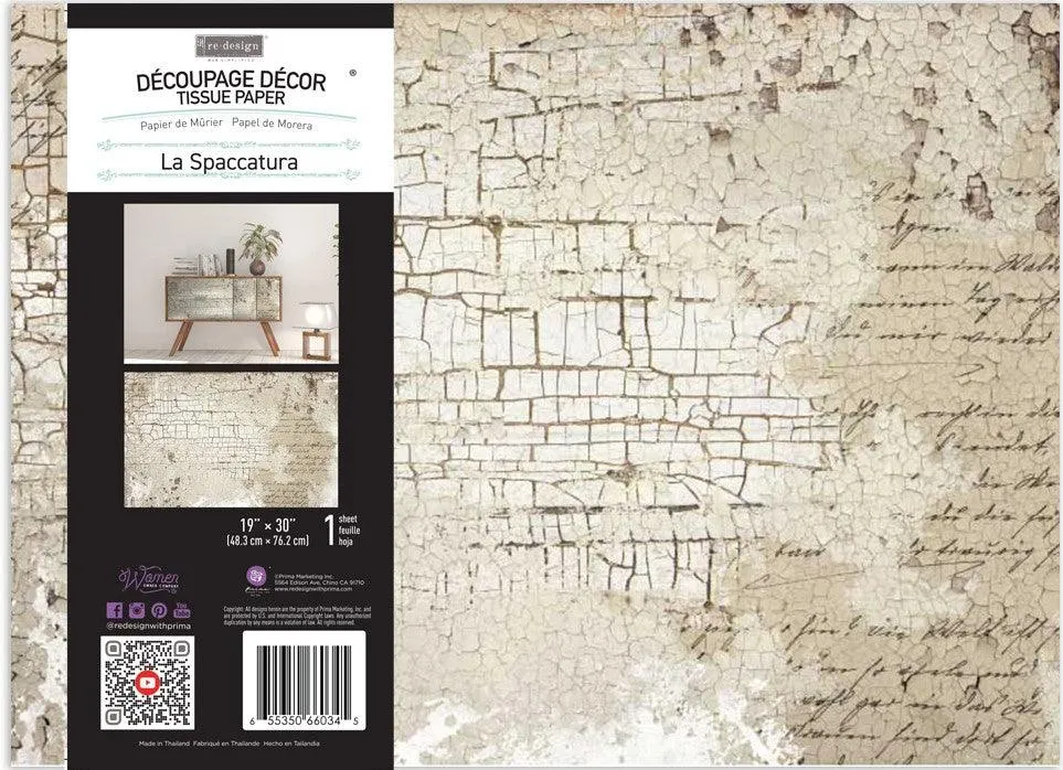 Decoupage Decor Tissue Paper | Redesign with Prima | La Spaccatura | 19" x 30" 1 Sheet