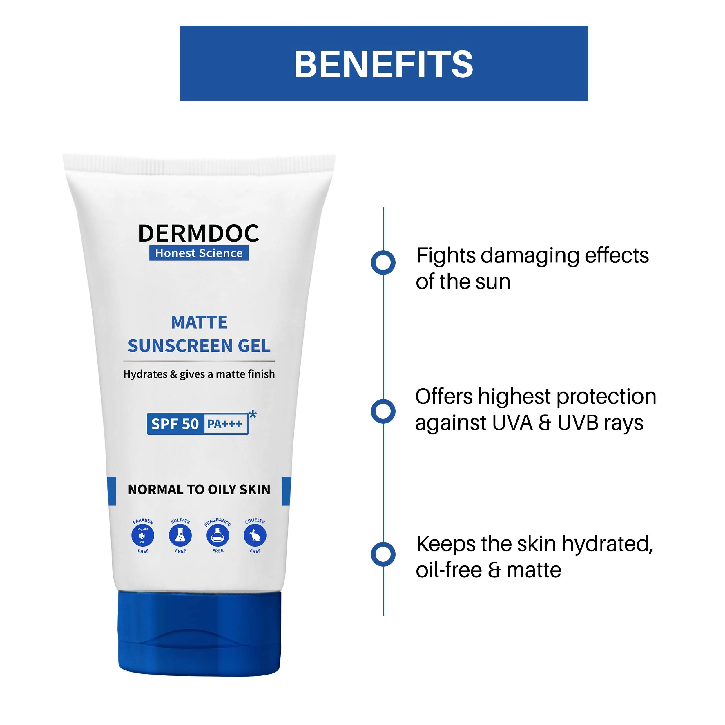 Dermdoc Matte Sunscreen Gel SPF 50 PA    (50 g)