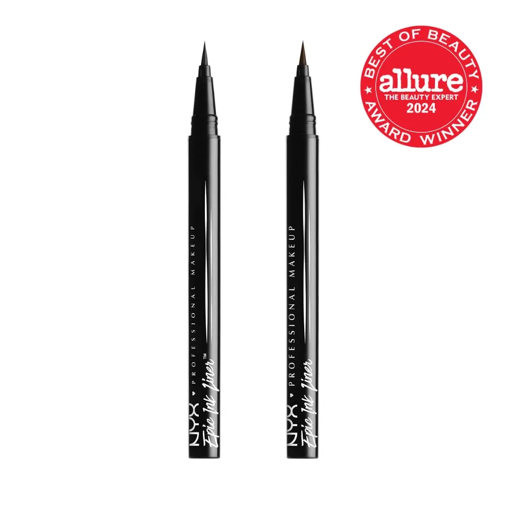 Epic Ink Waterproof Liquid Eyeliner – Black (Pack of 2), Vegan Formula