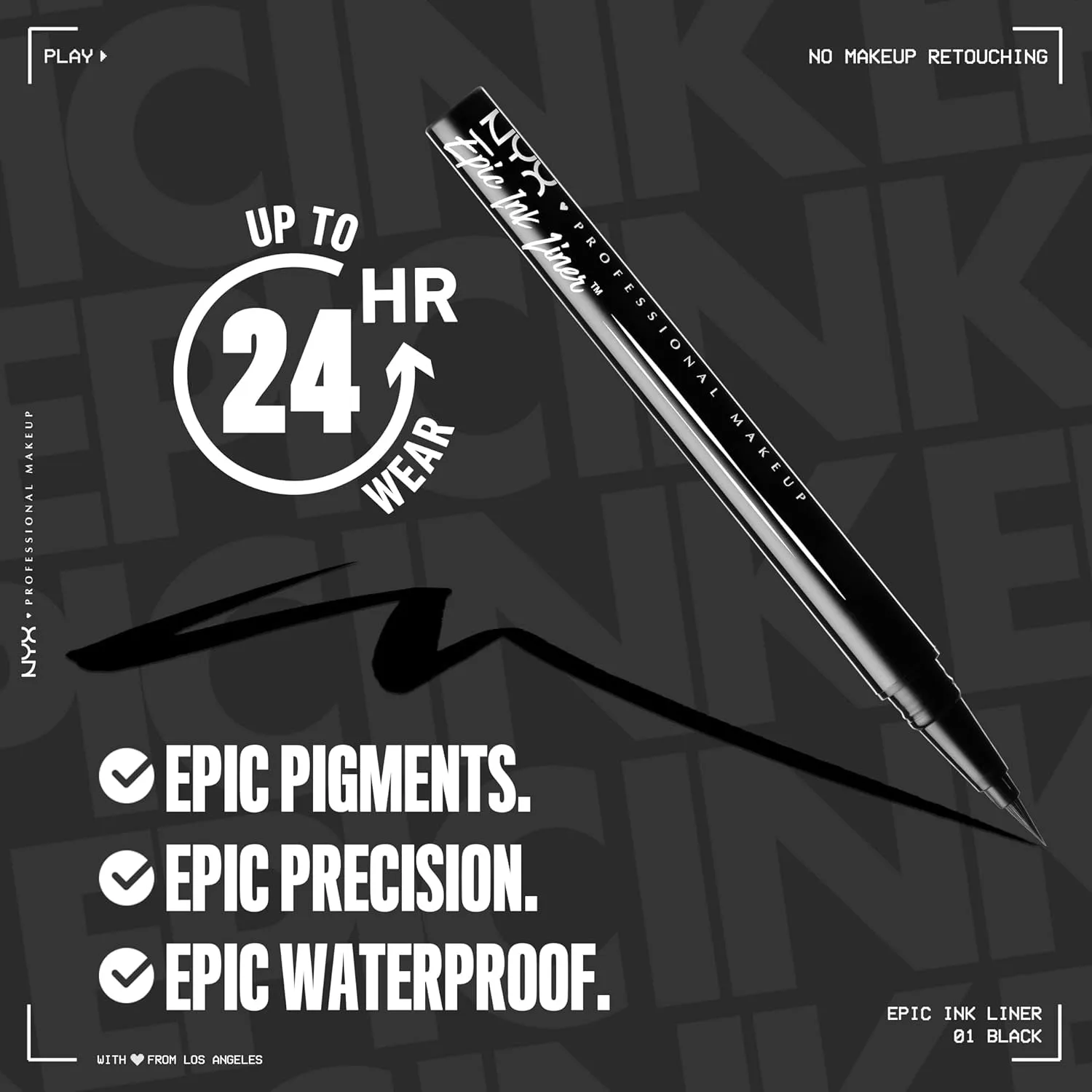 Epic Ink Waterproof Liquid Eyeliner – Black (Pack of 2), Vegan Formula