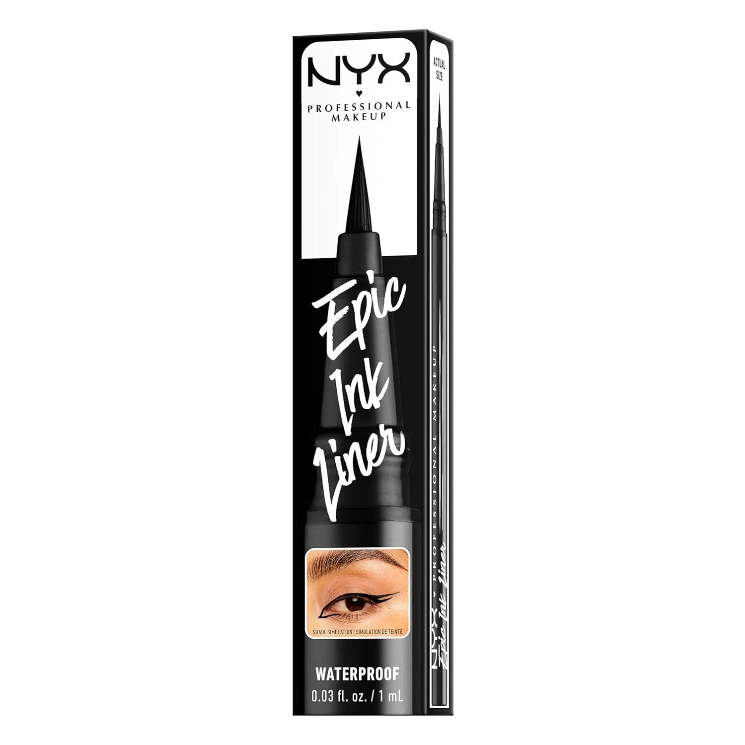 Epic Ink Waterproof Liquid Eyeliner – Black (Pack of 2), Vegan Formula