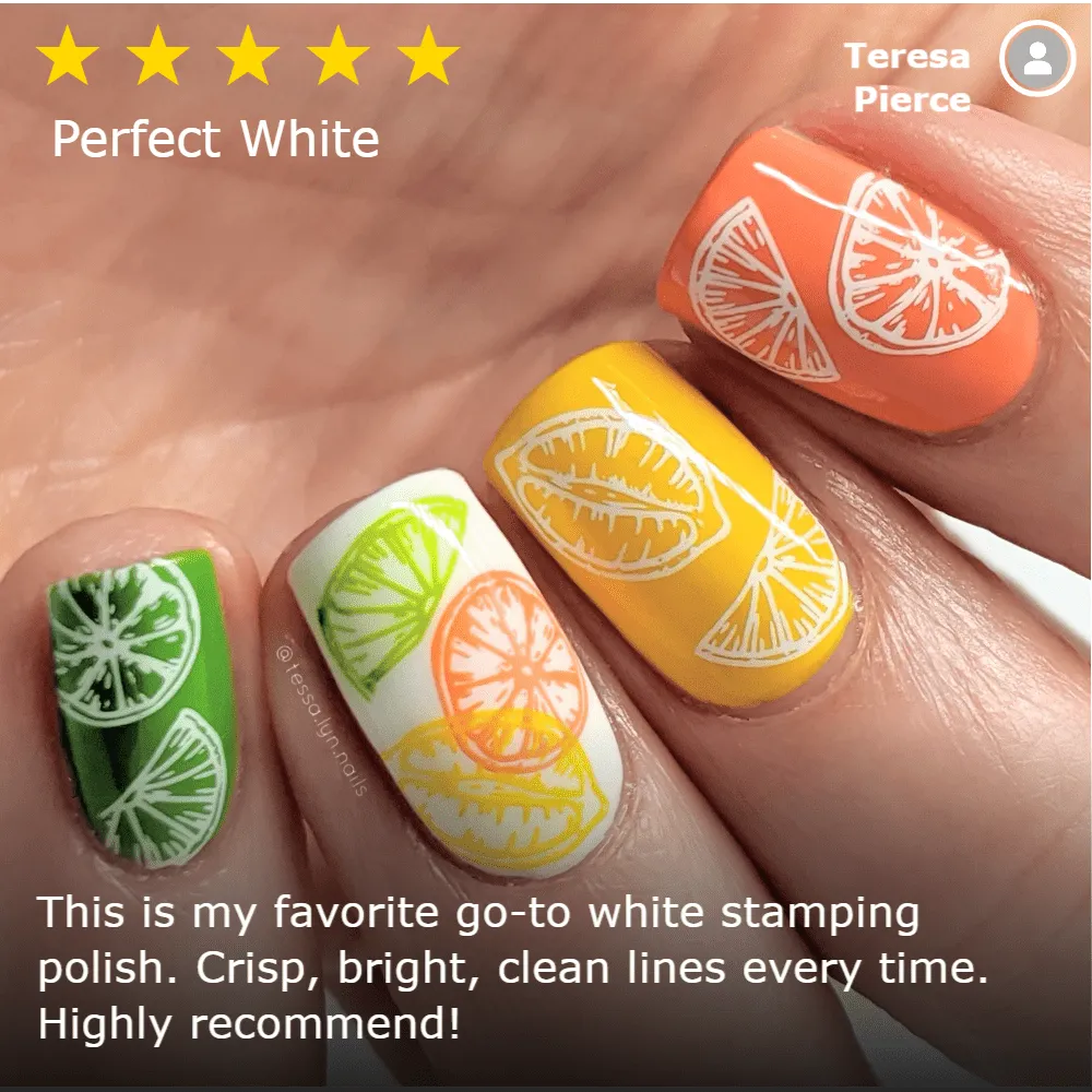 Essentials Primary Collection:  Bam! White (B170) Classic White Stamping Polish