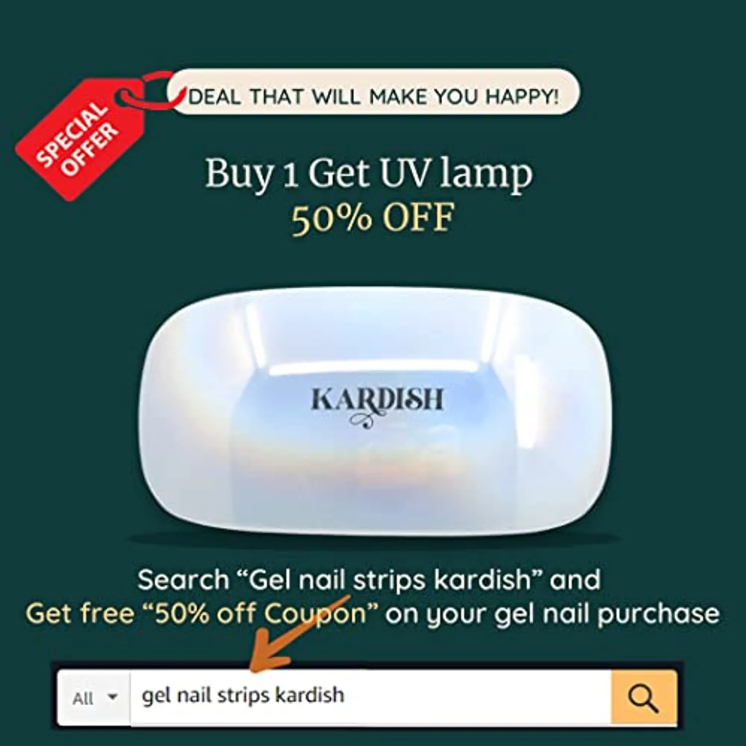 Kardish Gel UV Nail Lamp, UV LED Nail Dryer Light for Gel Nails Polish Manicure Professional Salon Curing Lamp - Nail Art Tools Accessories White