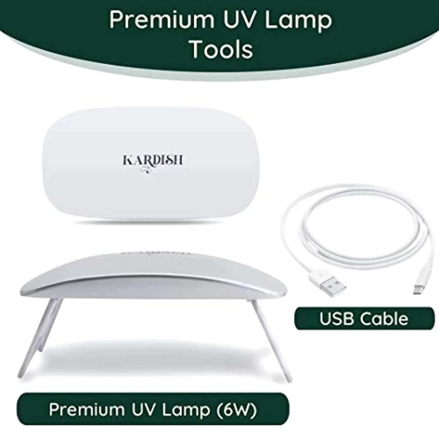 Kardish Gel UV Nail Lamp, UV LED Nail Dryer Light for Gel Nails Polish Manicure Professional Salon Curing Lamp - Nail Art Tools Accessories White