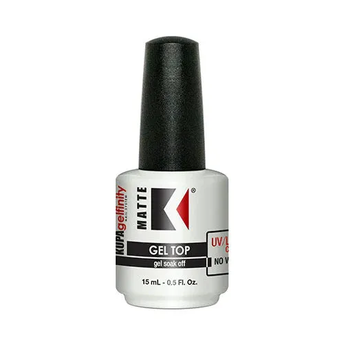KUPA Gelfinity - Soak Off Gel - Base & Glossy Top & Matte Top Coat (No-Wipe) 0.5 Fl Oz