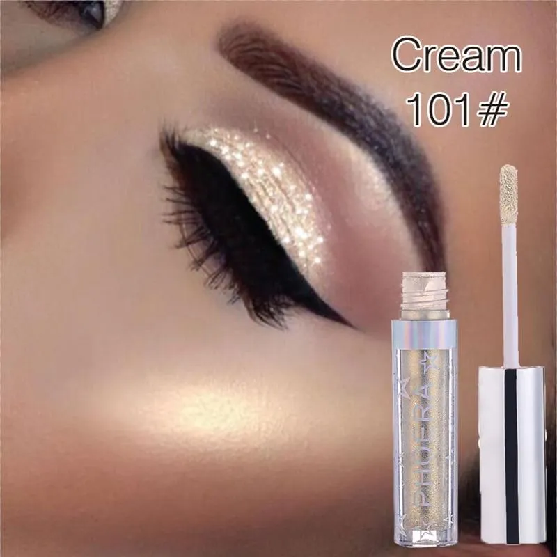 Long lasting  Waterproof Shimmer Pigmented Shiny Metallic Diamond Liquid Eyeshadow Cosmetic