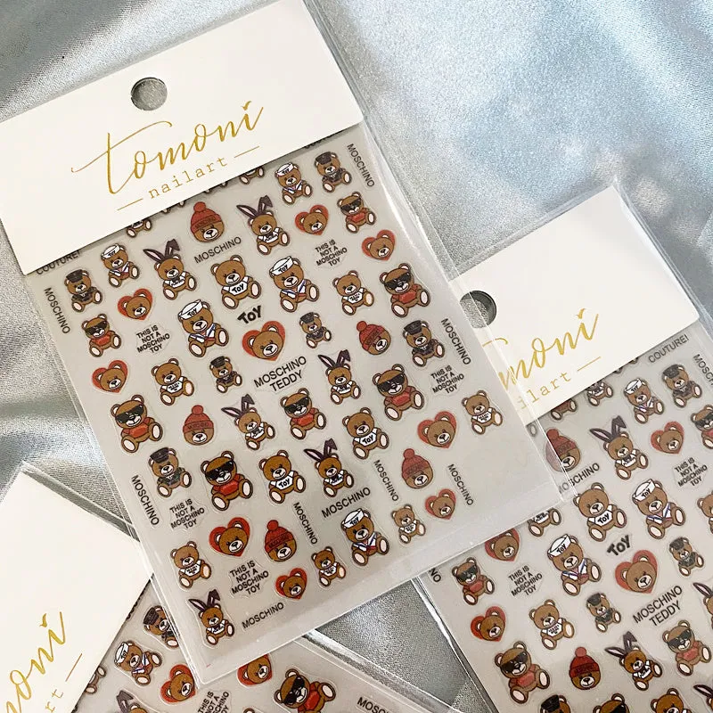 MOSCHINO Bear Nail Art Nail Stickers