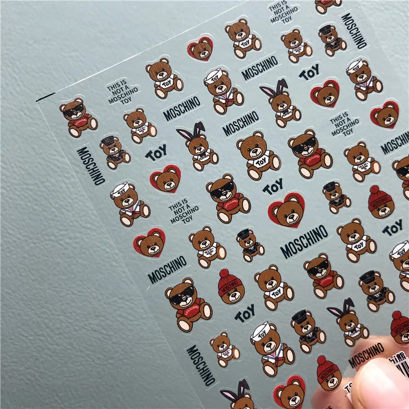 MOSCHINO Bear Nail Art Nail Stickers