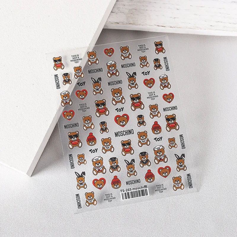 MOSCHINO Bear Nail Art Nail Stickers