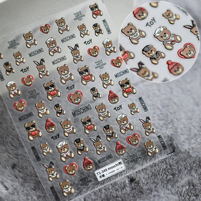 MOSCHINO Bear Nail Art Nail Stickers