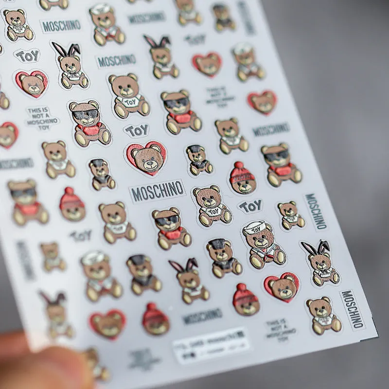 MOSCHINO Bear Nail Art Nail Stickers
