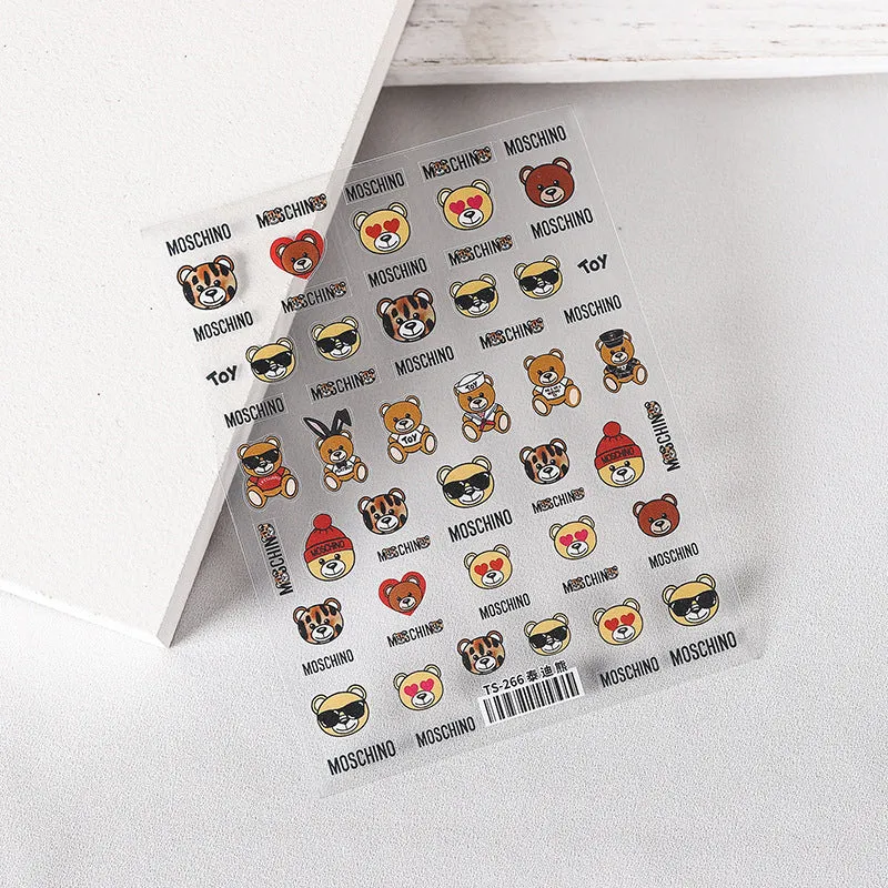 MOSCHINO Bear Nail Art Nail Stickers