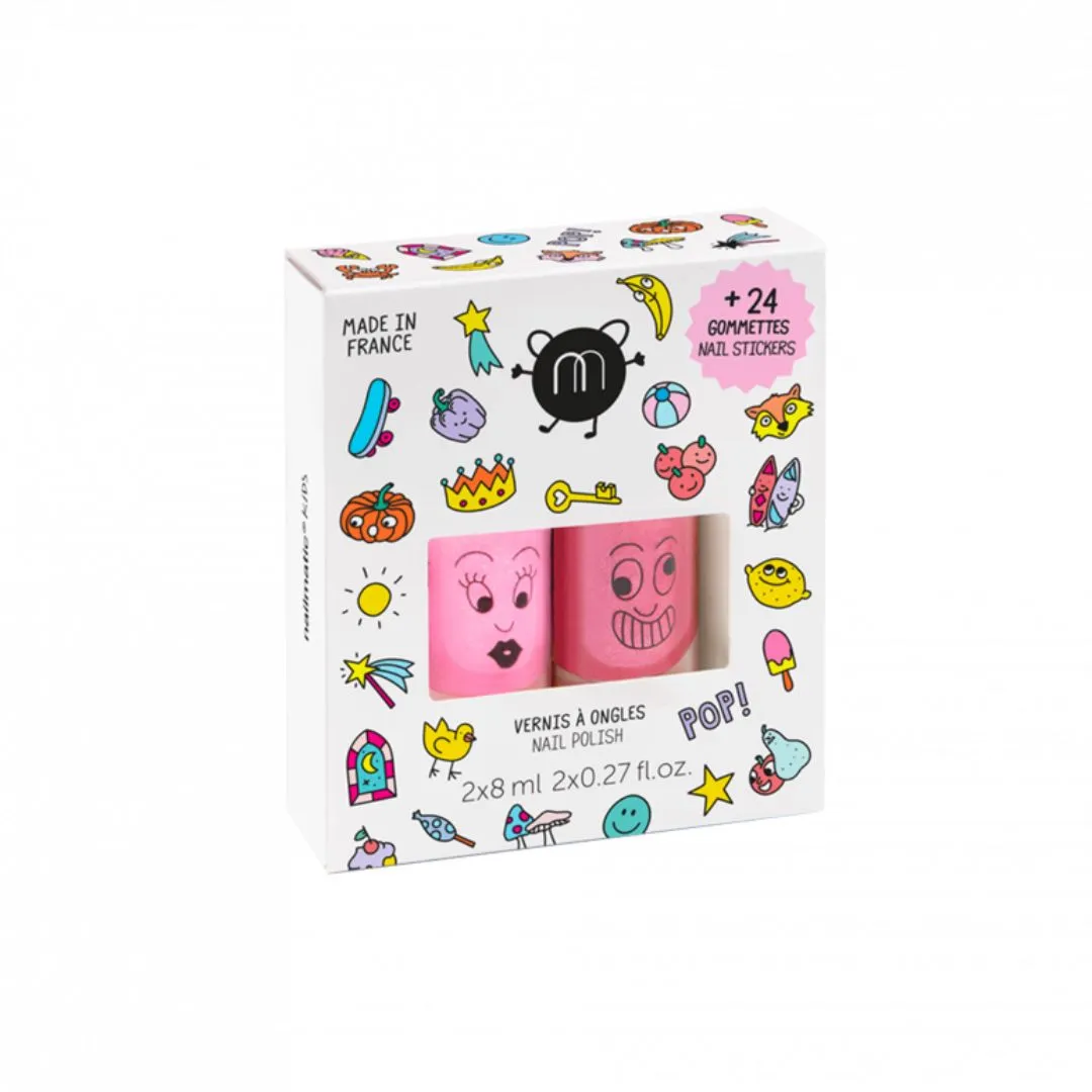 Nail Polish 2 Pack   24 Stickers (Pop)