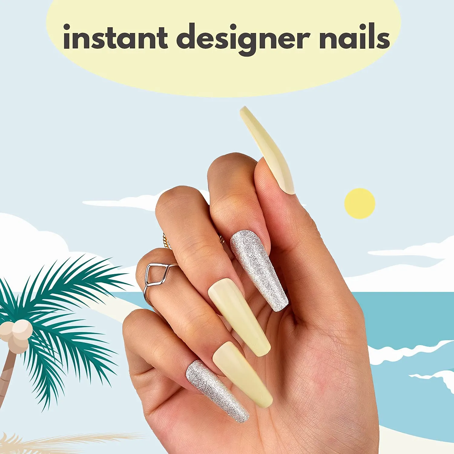 New AwsmColor Beach Babe Starter Gel Nail Polish Kit with Base Coat, Top Coat, UV Lamp, Clean Up Packs, Nail File & 2 Gel Polish in colours Resort & Stunner