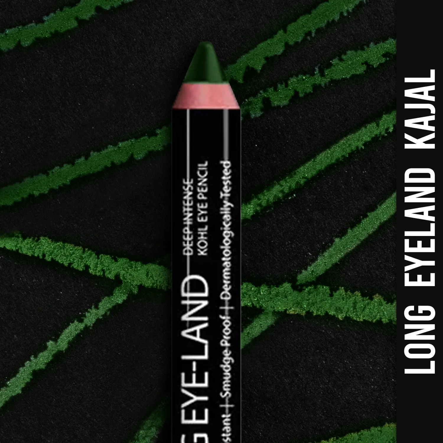 Ny Bae Long Eye-Land | Deep Intense Kajal | Eye Pencil | Shimmer Finish | High Pigmentation | Enriched with Vitamin E And Castor Oil - Green
