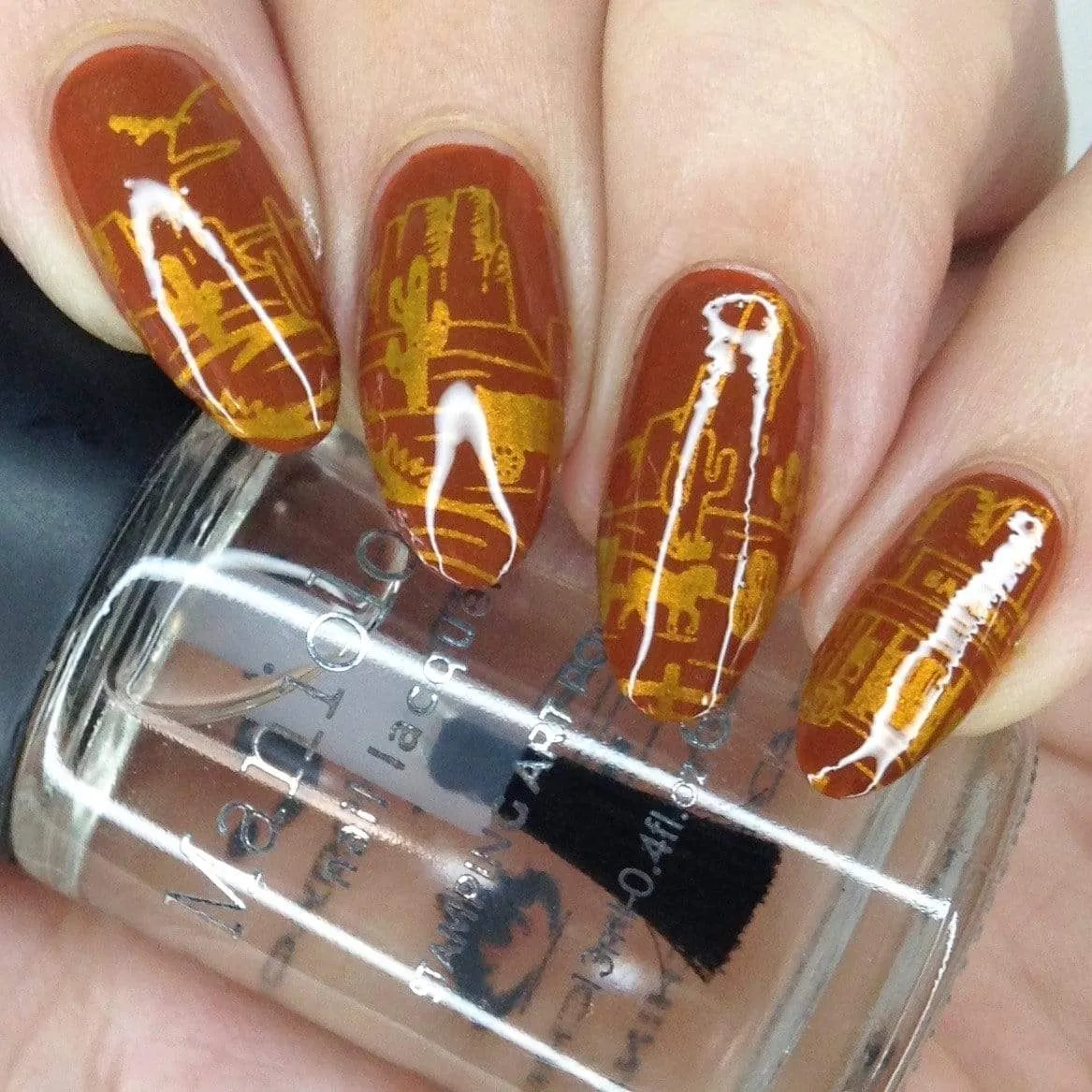 Saddle Up (B396) - Cream Amber Brown Stamping Polish