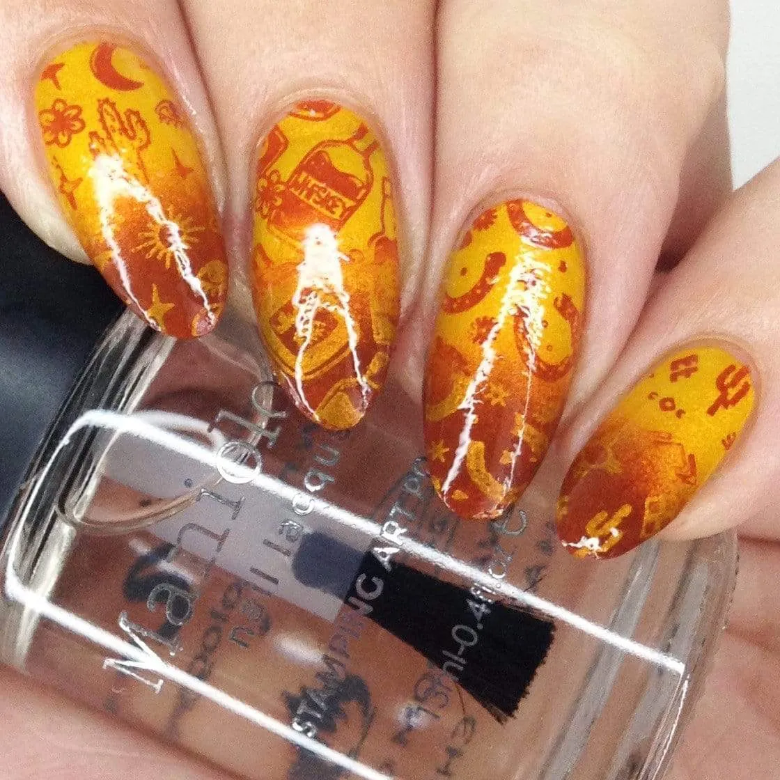 Saddle Up (B396) - Cream Amber Brown Stamping Polish