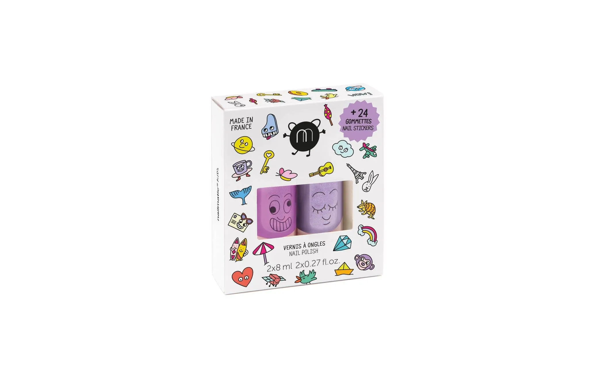 Set: 2 nail polishes   1 nail sticker: Crac