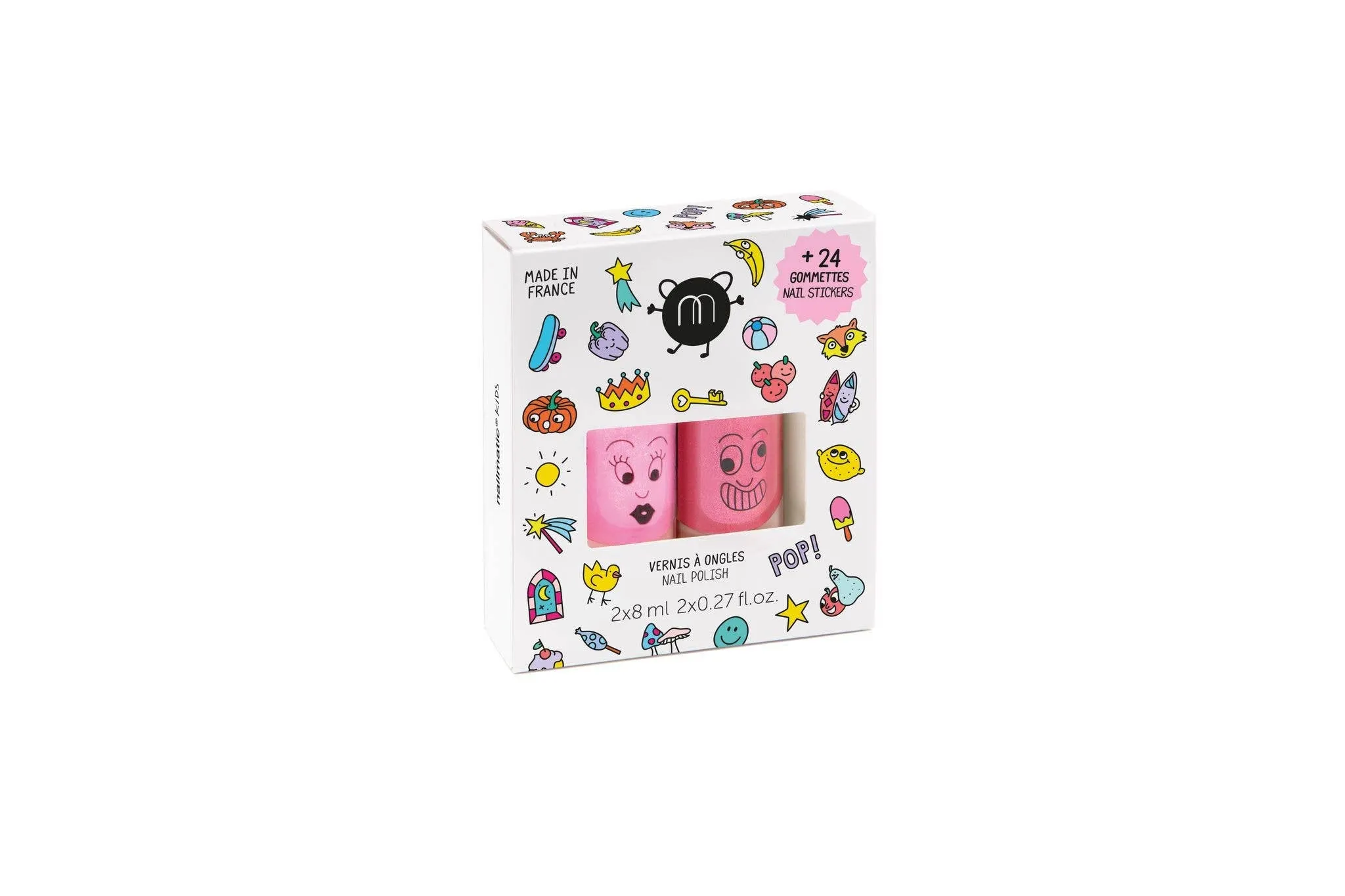 Set: 2 nail polishes   1 nail sticker: Crac