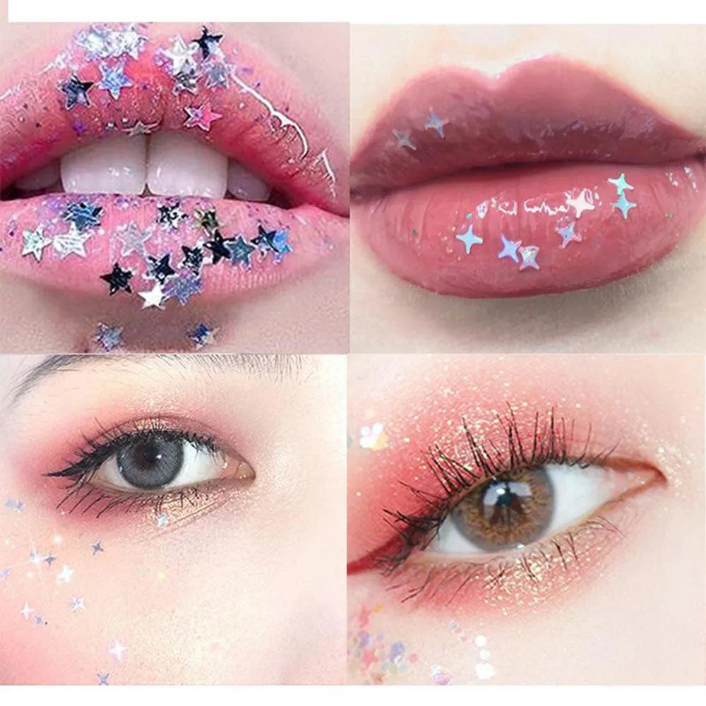 (Set of 6) Holographic Festival Face and Body Glitter Self-adhesive Glitter Gel Eye Shadow - Style 4