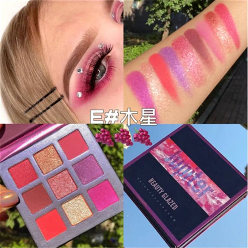 Traci K BEAUTY GLAZED Universe  Eyeshadow Palettes Holographic Universe Shiny Matte Glitter Pigment Eye Shadow Pallete Metallic Diamond Makeup Palette