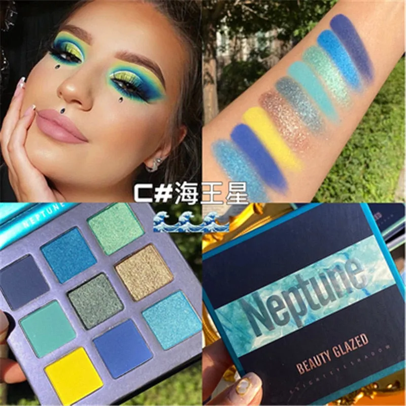 Traci K BEAUTY GLAZED Universe  Eyeshadow Palettes Holographic Universe Shiny Matte Glitter Pigment Eye Shadow Pallete Metallic Diamond Makeup Palette