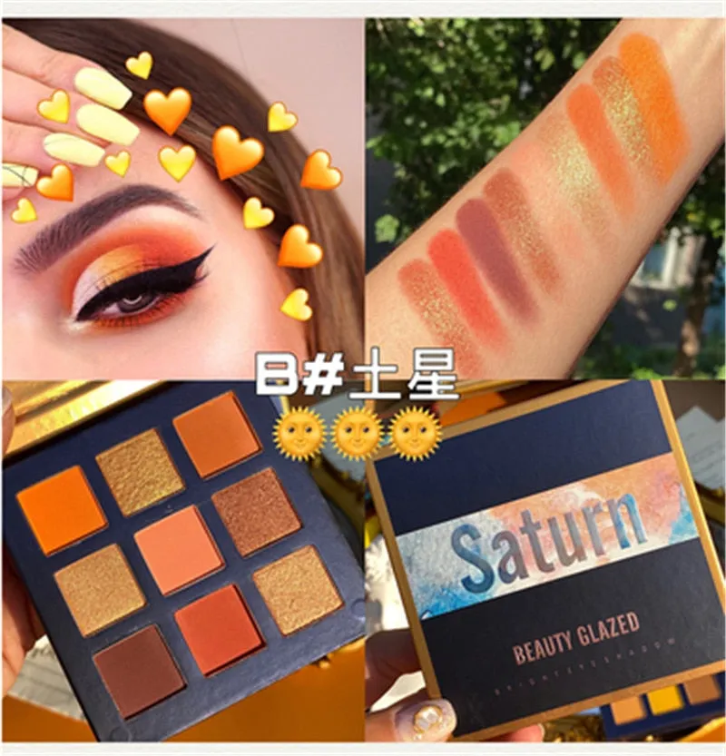 Traci K BEAUTY GLAZED Universe  Eyeshadow Palettes Holographic Universe Shiny Matte Glitter Pigment Eye Shadow Pallete Metallic Diamond Makeup Palette