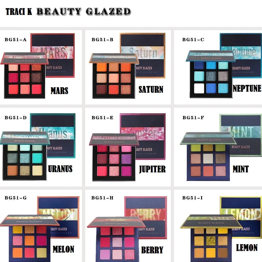 Traci K BEAUTY GLAZED Universe  Eyeshadow Palettes Holographic Universe Shiny Matte Glitter Pigment Eye Shadow Pallete Metallic Diamond Makeup Palette