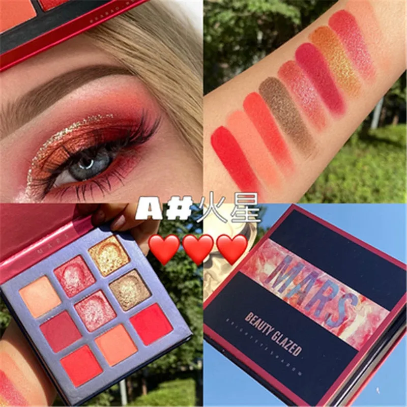 Traci K BEAUTY GLAZED Universe  Eyeshadow Palettes Holographic Universe Shiny Matte Glitter Pigment Eye Shadow Pallete Metallic Diamond Makeup Palette