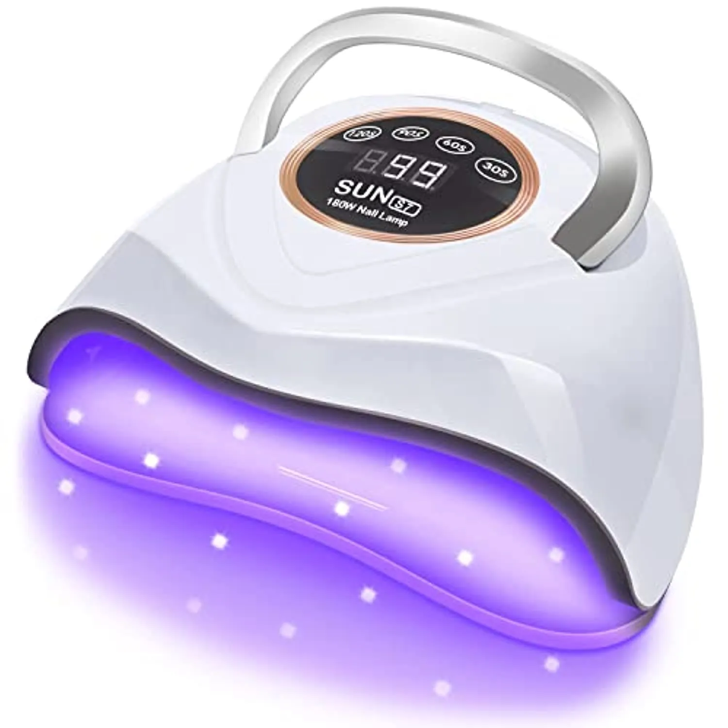 UV LED Nail Lamp 180W UV Nail Light for Gel Polish Fast Nail Dryer with 48 Lamp Beads 4 Timers Large Space Gel Curing Lamps for Home Salon(White)