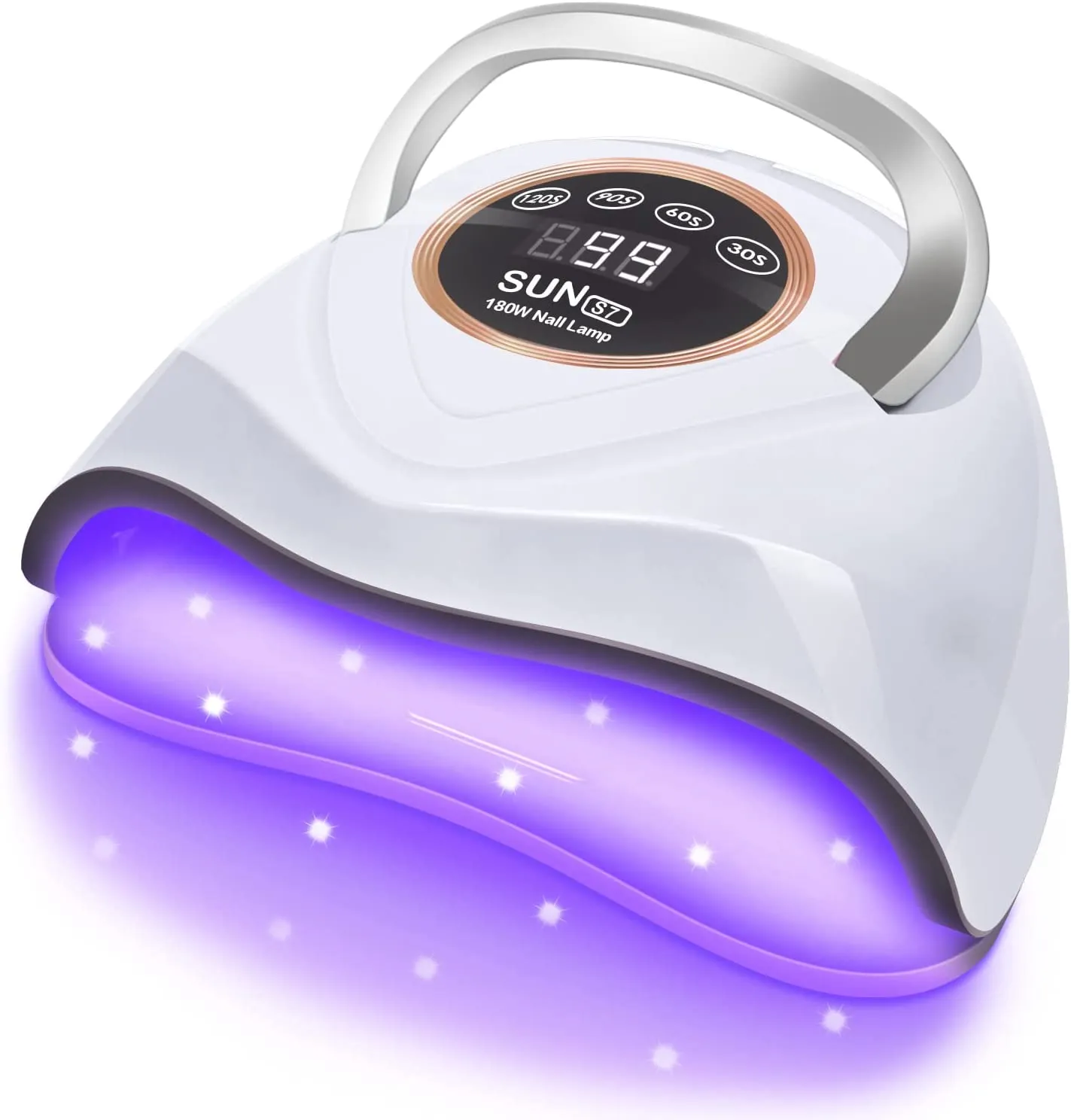 UV LED Nail Lamp 180W UV Nail Light for Gel Polish Fast Nail Dryer with 48 Lamp Beads 4 Timers Large Space Gel Curing Lamps for Home Salon(White)