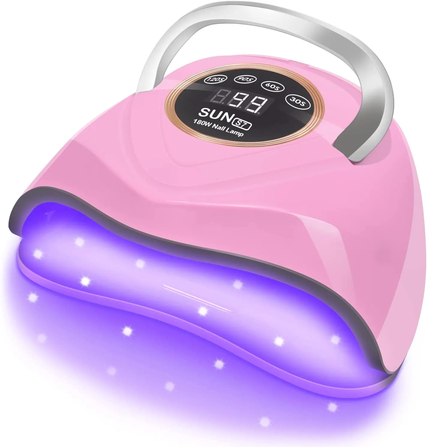 UV LED Nail Lamp 180W UV Nail Light for Gel Polish Fast Nail Dryer with 48 Lamp Beads 4 Timers Large Space Gel Curing Lamps for Home Salon(White)