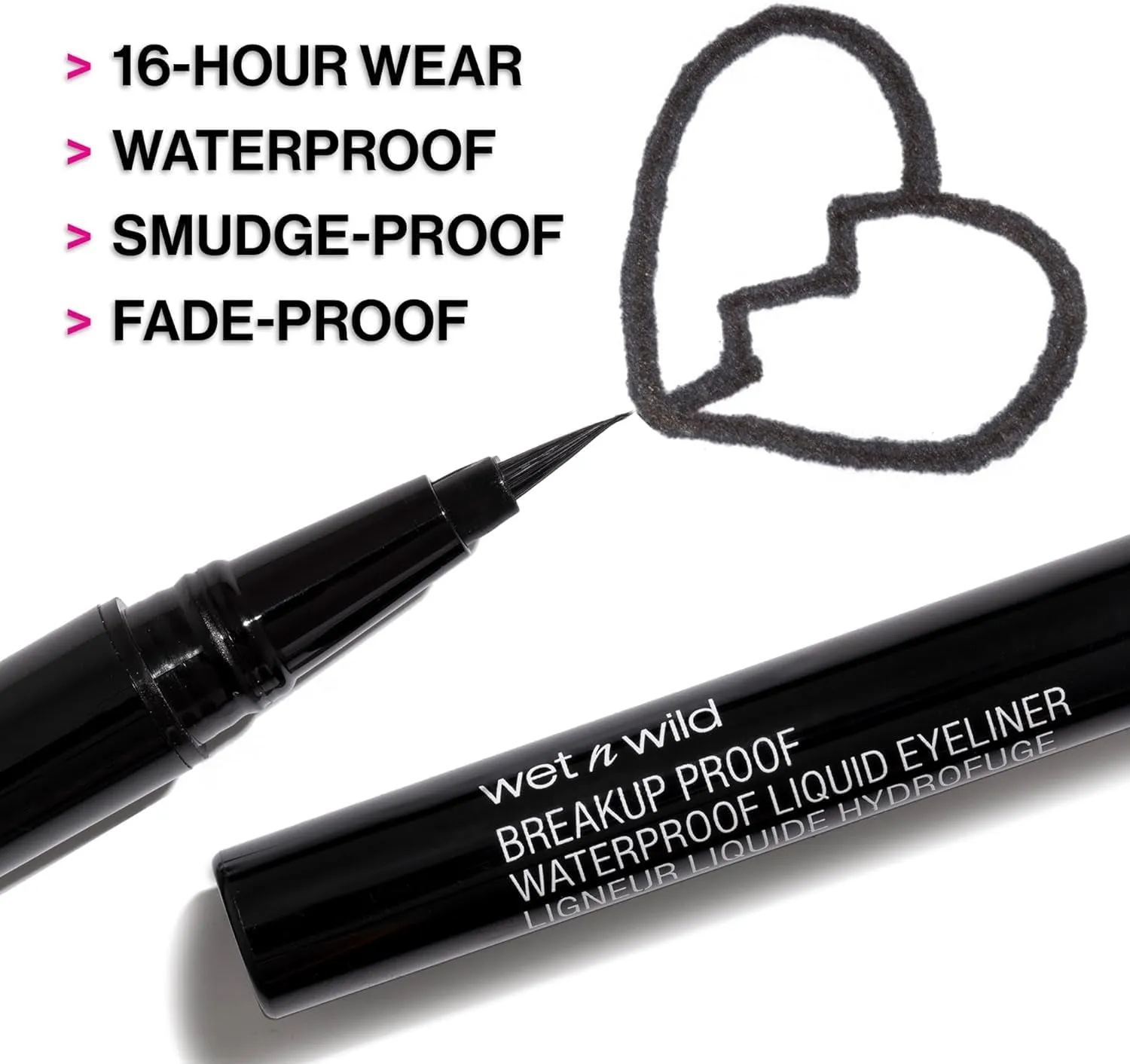 Waterproof Smudge-Proof Liquid Eyeliner - Quick Dry, 16-Hour Vegan Formula in Intense Black