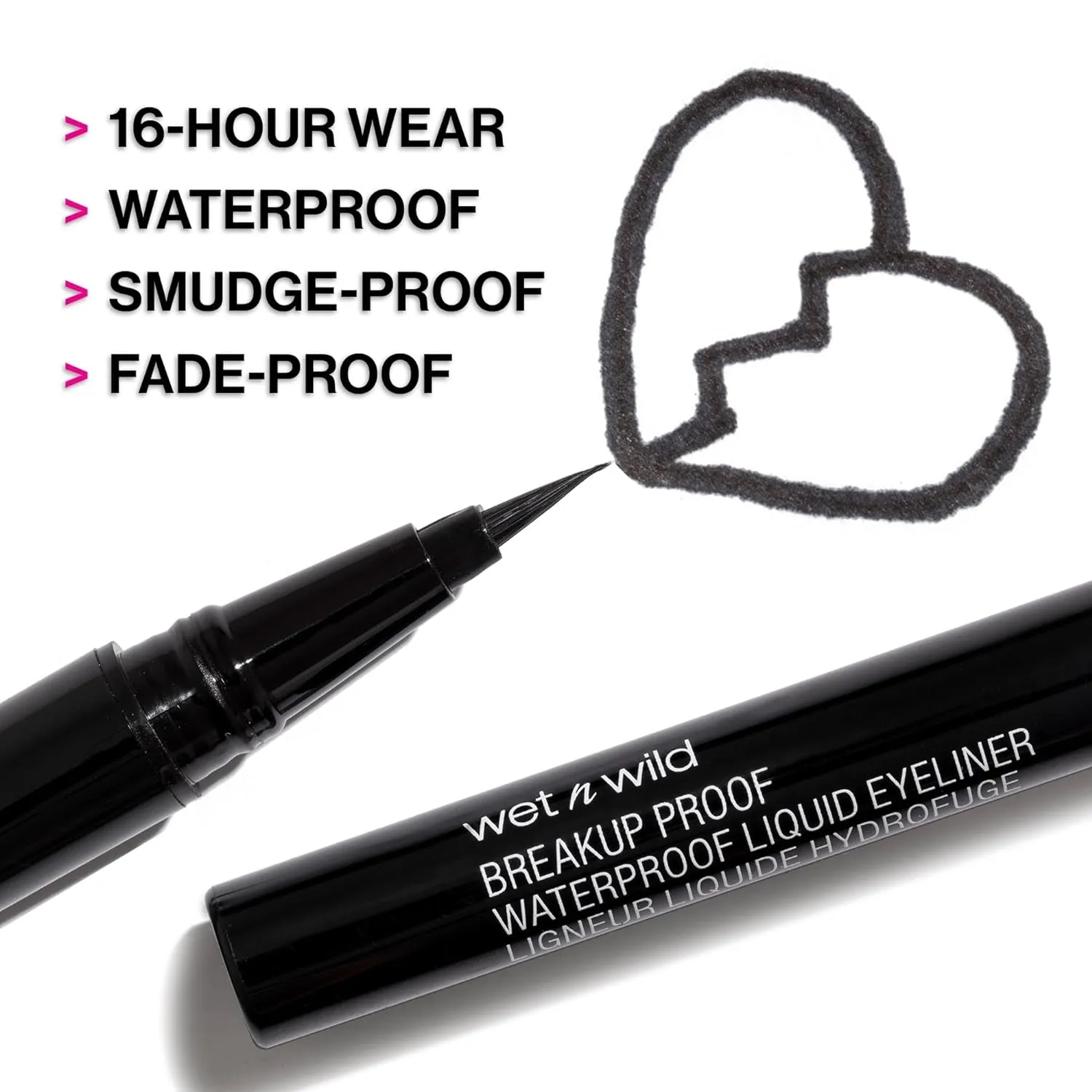 Waterproof Smudge-Proof Liquid Eyeliner - Quick Dry, 16-Hour Vegan Formula in Intense Black