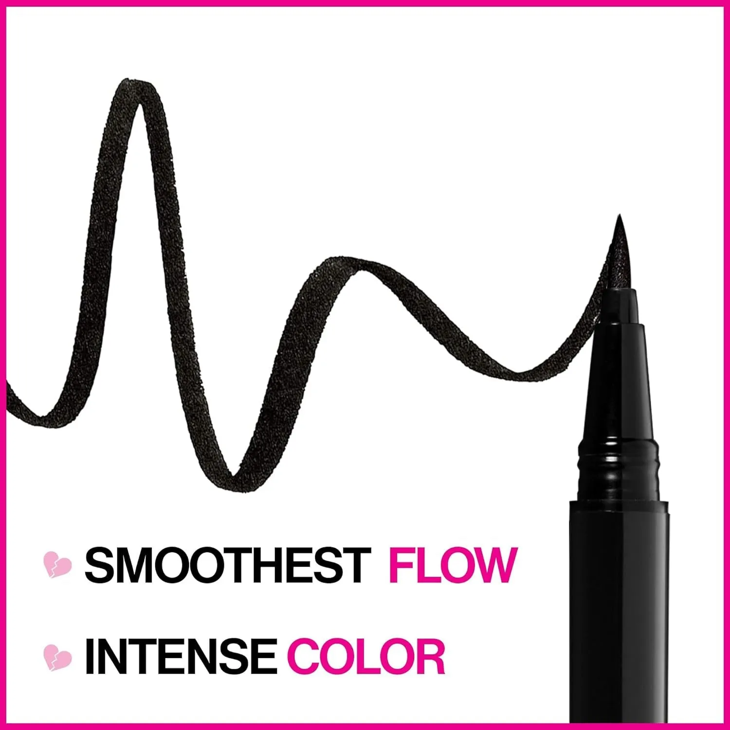 Waterproof Smudge-Proof Liquid Eyeliner - Quick Dry, 16-Hour Vegan Formula in Intense Black